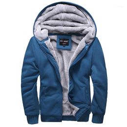 Men's Hoodies & Sweatshirts Men's Wholesale- 2022 Winter Wadded Jacket Coat With Hood Male Men Sweatshirt Thickening Plus Velvet Baseba