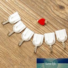 6PCS Strong Adhesive Hook Wall Door Sticky Hanger Holder Kitchen Bathroom White Drop