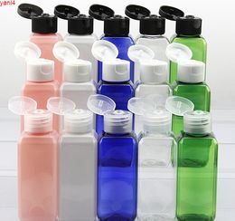 100pcs/lot 50ml Square flip lid bottle Plastic packaging Sample sample bottlegoods