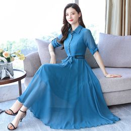 Summer Chiffon Dresses for Women Korean Style Long Party Wedding Pink Plus Size XXXL Clothing 210531