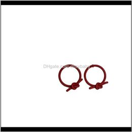 Stud Jewellery Drop Delivery 2021 S925 Sier Needle Simple Geometric Round Knot Studs Candy Colour Versatile Student Earrings Msfly