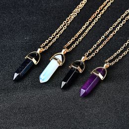 Crystal Gemstone Necklace Quartz Pendulum Shaped Pendent Healing Reiki Gift