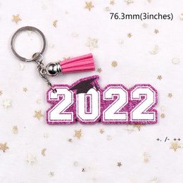 2022 Graduation Keychain Pendant Acrylic Tassel Keychains Car Bag Decoration Key Chain Graduation Gift Keyring BBF14164