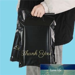 50pcs Black Gold Handle Express Bag 10*13Inch Tote Courier Self-Seal Adhesive Waterproof Poly Envelope Custom Mailing