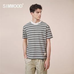 Summer 100% Cotton Striped T-shirt Unisex Men Women Casual Breton Top High Quality Oversize Tshirt SK170455 210716