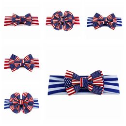 American Flag headband for baby Girls July 4th Independence Day Decorations Hairwear Decor Patriotic Accessories Cheerleader Hair Bows