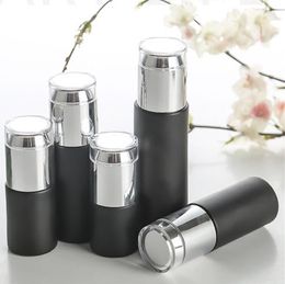 Frosted Black Glass Bottle Press Pump Spray Lotion Bottles Refillable Cream Jars Empty Cosmetic Packing Containers 20ml 30ml 40ml 50ml 60ml 80ml 100ml