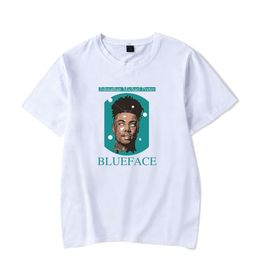 High Quality Rapper Singer Blueface Pink T-shirt Men Women Summer Fashion Casual Hip Hop T shirt Print Blueface Short T-shirts 210242H