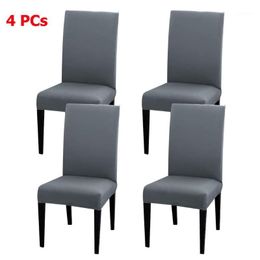 4PCs Dining Chair Cover Removable Polyester Elastic Slipcover Protector Case Stretch For Kitchen El Banquet Seat Covers