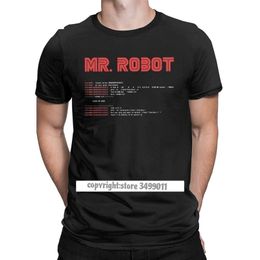 Cool Mr Robot Tops T Shirt Programming Programmer Tees Developer Code Tshirts Men Crew Neck Cotton Fitness Big Size Clothes 210706
