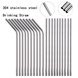 304 Stainless Steel Straw Reusable Metal Drinking Straws 6*215mm Cocktail Party Favour Bar Accessory Colourful For Mugs 20/30oz