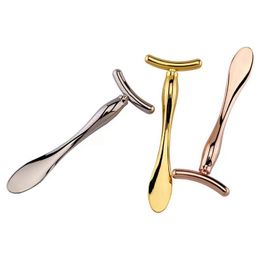 Wholesales Face Massager Stick Metal Scraping Gua Sha Facial Cosmetic Spoon Eye Care Cream Massage Absorption Beauty Bar