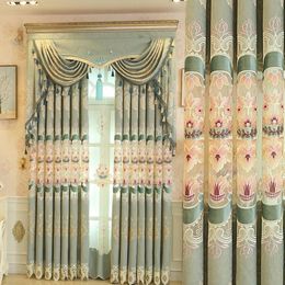 Curtain & Drapes 2021 Chenille Embroidery Curtains For Living Room Valance Window Bedroom Screen Blur Tulle