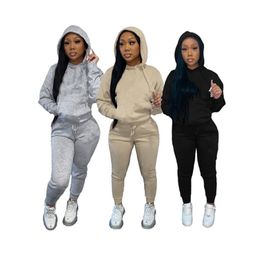 New Jogging suits Women Fleece Tracksuits Fall winter clothes thick sweatsuits hooded hoodie pants Two Piece Set Active Outfits Casual sports suti Wholesale 6311