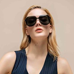 Sunglasses 2021 Frameless Cut Edge Feminine Fashion Gradient Metal Anti Ultraviolet Glasses