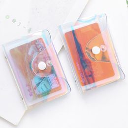 Transparent Laser PVC Credit Card Holder Bag Women Organiser Wallet Fashion Clear Passport Cards Storage Bags SN2584
