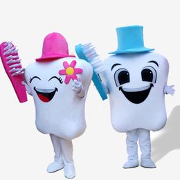 Cartoon Teeth Mascot Costume Dental Props Propaganda Performance Animation Walking Clothings Outdoor Parade Suits