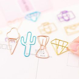 10pcs Creative Hollow Paper Clip Set Gold Cute Bookmark Clip Color Paper Clip Office Supplies Student DIY Hand Account Accessory