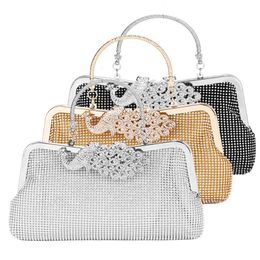 Women Luxury Diamond Designer Clutch Bag Wedding Bridal Party Evening Bag Gold Silver Exquisite Small Purses And Handbags