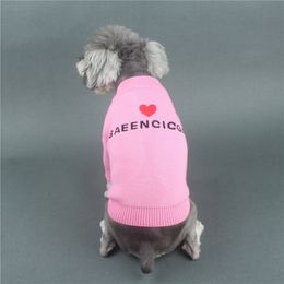 Fashion Letter Jacquard Pets Sweaters Dog Apparel Brand Elastic Bichon Knit Sweater Winter Lovely Charm Schnauzer Pullover Hoodies