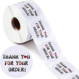 500pcs 1inch Paper Label Thank You For Your Order Adhesive Stickers Wedding Envelope Handmade Baking Bag Box Decor