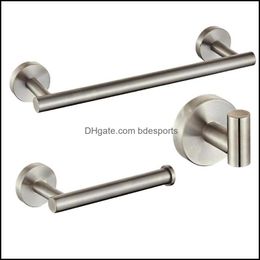 Aessories Bath Home & Gardeth Aessory Set 304 Stainless Steel Bathroom Hardware Towel Bar Clothes Hook Toilet Paper Holder Brushed Wall Moun