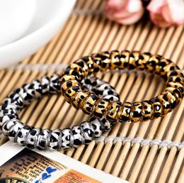 Children's hair circle Leopard Print Telephone Wire Elastic Hair Ties Girls Hairbands Bracelet Stretchy Hair Scrunchies Ropes Accessories