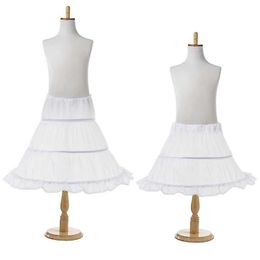 Girls Princess White Petticoat Metal Bracket Cotton Ruffles Underskirt Kids 2-12T Chemise Party Accessories Supplies 210331