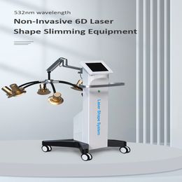 Non-Invasive painless 6D lipolaser Shape Slimming Machine with 532nm 635nm 200mw intensity wavelength LED Lipolysis Fat Removal laser body sculpture device