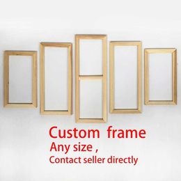 Custom Wood Frame DIY Inner Wooden Frame Framework for 5 Panel Unframed Canvas Oil Painting Painter Gallery Wall Art Prints 210611