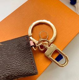 Designer Letter Wallet Keychain Keyring Fashion Purse Pendant Car Chain Charm Brown Flower Mini Bag Trinket Gifts Accessories no b2183