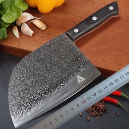 Top Quality 7-inch Butcher Knife Multipurpose Chinese Chef Knives High Carbon Stainless Steel Meat Cleaver Heavy Duty Blade With Retail Box Package