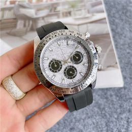 Full Brand Wrist Watch Men Multifunction Style Rubber Strap Quartz Small Dials Can Work With Luxury Logo Clock R165