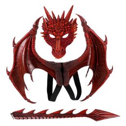 Three-Piece Dragon Cosplay Props Wing And Tail Children Costume Set Gifts Kids Party Holiday DIY Decorations