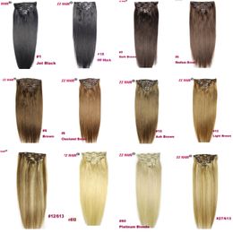 ZZHAIR 15" 7pcs set 70g Clips in/on 100% Brazilian Remy Human Hair Extension Full Head Natural Straight