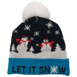 Custom LED Light Up Knit Beanie Christmas Knitted Hats