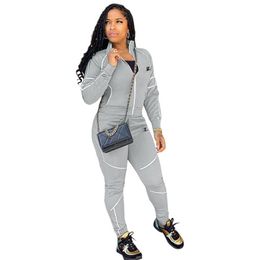 Tute da donna Set a due pezzi Designer Autunno Uniforme da baseball Giacche Pantaloni sportivi Completi Tute da jogging Pantaloni Abiti college 20 stili