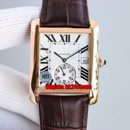 4 Styles Top Quality Watches 5330001 MC Large Rose Gold Cal.1904-PS Automatic Mens Watch Silver Dial Leather Strap Gents Sports Wristwatches
