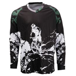 Racing Jackets 2022 Cycling Jersey Men's Mountain Bike Motocross Long Sleeve T-Shirt Downhill Tops Sports Black White