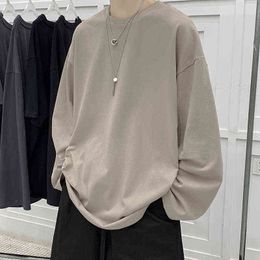 Loose Sweatshirts men solid Hoodies neutral streetwear fashion Women Korean Clothes Cotton 17 Colours Pullover 211106
