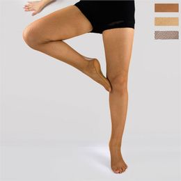 Women Ladies Sportswear Latin Dance Competitions Pantyhose Hard Yarn Elastic Fishnet Stockings for Ballroom Professional Tights 211204