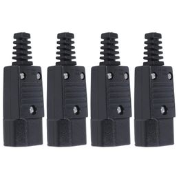 c14 power inlet UK - Smart Power Plugs 4X Black IEC-320 C14 Male Plug AC Inlet Socket Connector 250V 10A