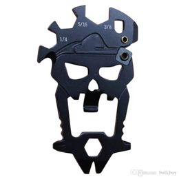 Outdoor Skull Multifunctional Combination Tool Multi-function Bottle Opener Screwdriver Key Sharpen Knives Carabiner