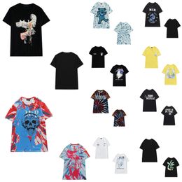 Womens T Shirt Summer Peace Crane Palm Tree Letter Logo Printing Round Neck Short Sleeve Street Style Ladies Couple Casual Rock Skull High