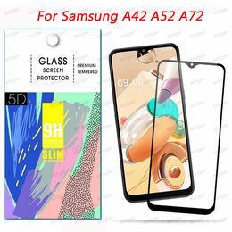 Screen Protectors For LG ARISTO5/ K31 Samsung Galaxy A21 A11 A42 A52 Full edge glue Tempered glass with paper packages