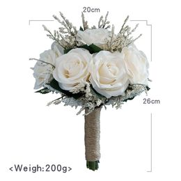 European Style Bridal Bouquets New Arrival 2021 Bouquet Purple Pink Ivory Wedding Flowers242V