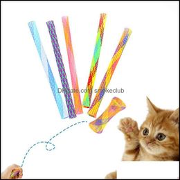 Cat Pet Supplies Home & Gardencat Toys 5Pcs Random Colour Colorf Spring Tube Toy Stretchable Interactive Coil Teaser Training Dorakitten Drop