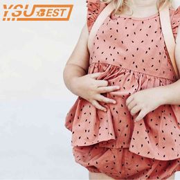 Детский костюм женское младенца полномобиль хлопчатобумажная тканая напечатанная юбка + хлебные принадлежности 2-х кусок мальчика одежда девушки 210429