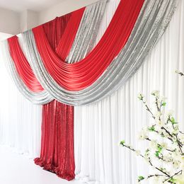 2021 Jan New Arrival 3m H x6m W Ice Silk Backdrop Sequin Drape Swag Wedding Party Decoration