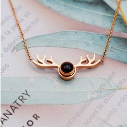 Pendant Necklaces Fashion Deer Horn Necklace Simple Elegant Antler Tiny Cute Jewellery For Ladies Gift